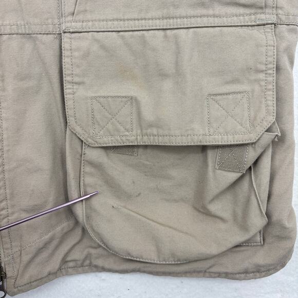 5.11 Tactical Vest Men's Size L Khaki Tan CCW Pockets Cotton Canvas Rugged - Picture 5 of 14